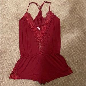 Red one piece pajama